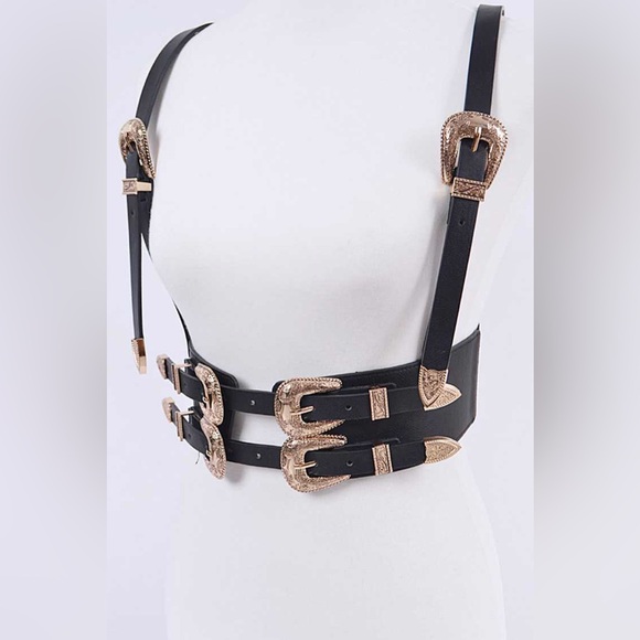 The Stallion Western Leather Corset Harness Statement Belt - Picture 5 of 6